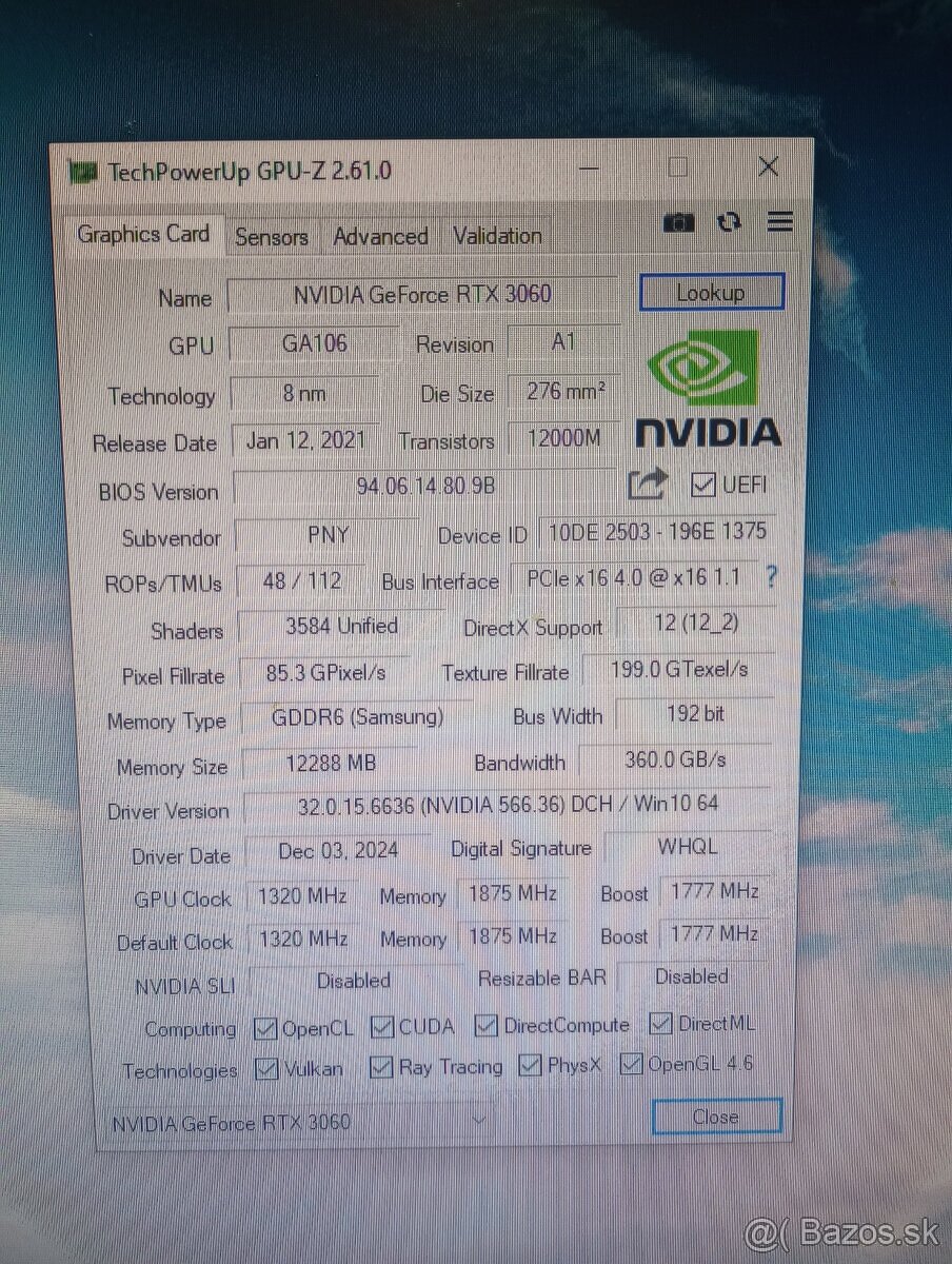 Herný PC RTX 3060 12GB \\ i5 10400 \\ 16GB