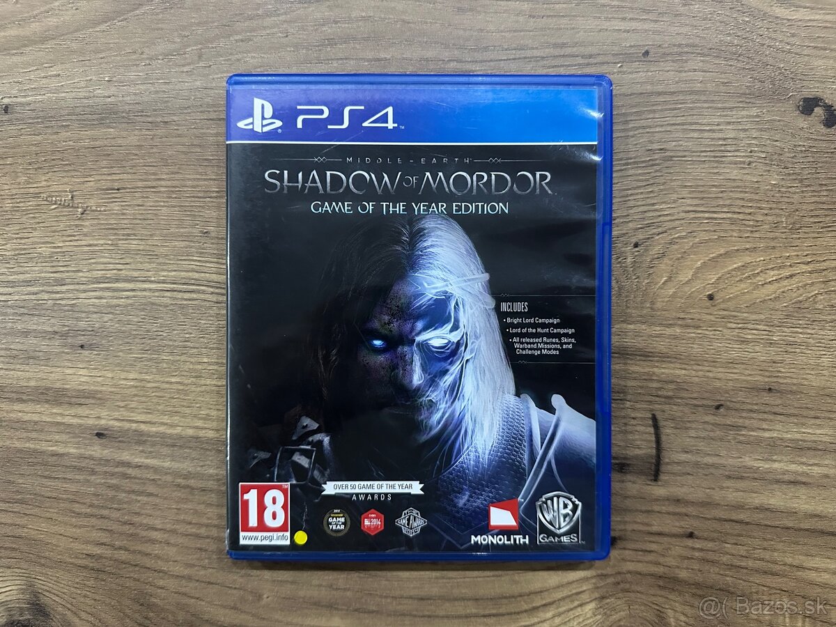 Middle Earth Shadow of Mordor GOTY Edition na PS4