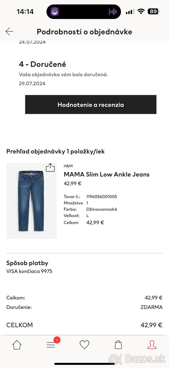 Tehotenské rifle H&M