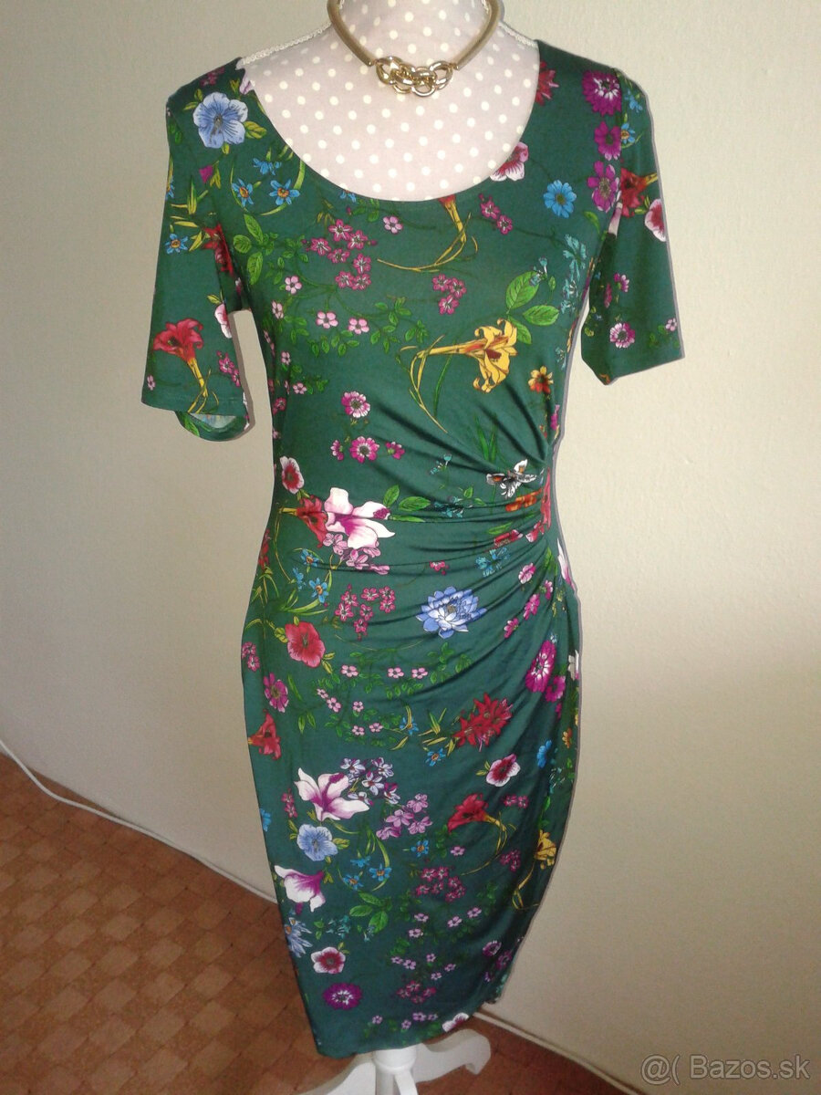 zelené elastické luxusné šaty OUI veľ. 36/38