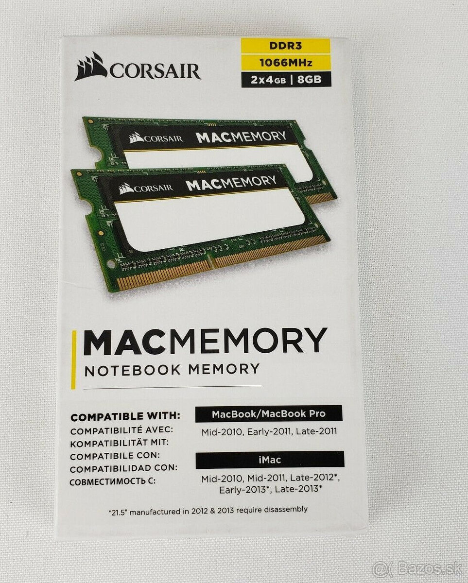 MAC MEMORY Corsair 8GB (2x 4GB) DDR3, 1066 MHz, SO-DIMM