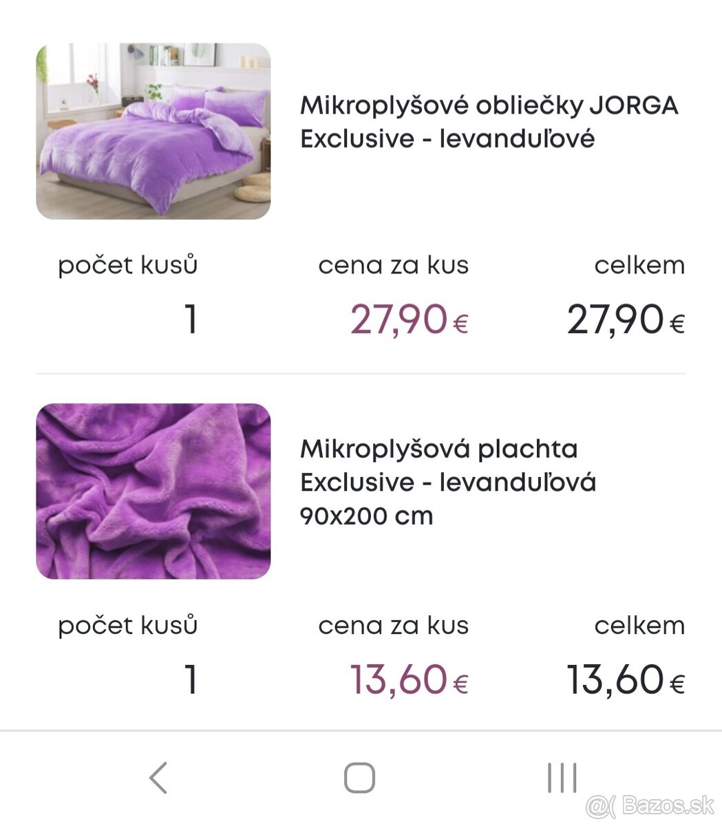 Posteľné obliečky +plachta