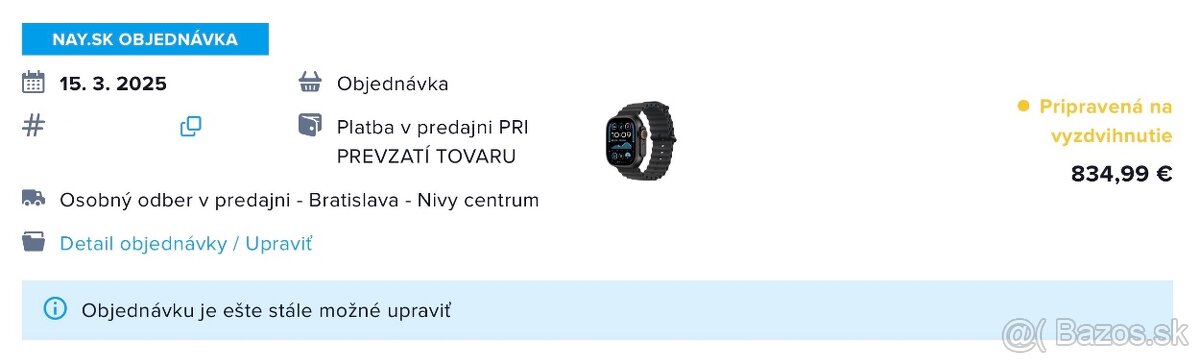 NA PREDAJNI Apple Watch Ultra 2 Čierne Oceánsky remienok