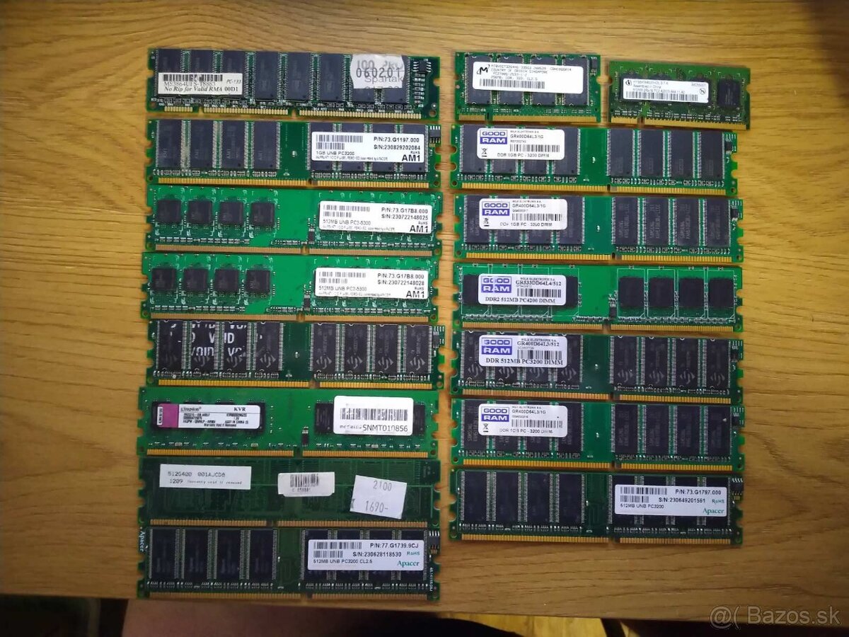 Staré RAMky DDR1 DDR2 atď.