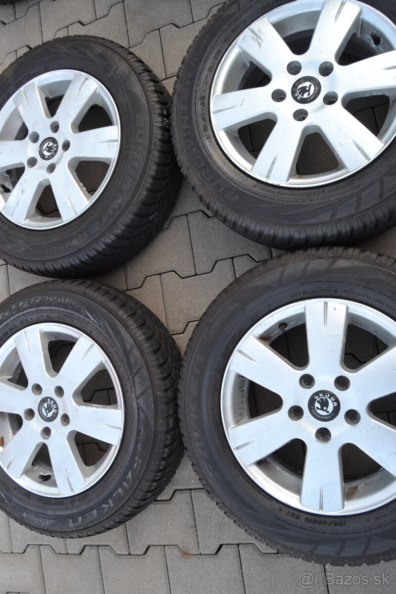 Škoda elektróny R15 a zimné gumy 195/65 R15, dezén 7,22 mm