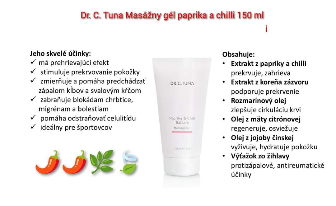 Dr. C. Tuna Masážny gél paprika a chilli 150 ml