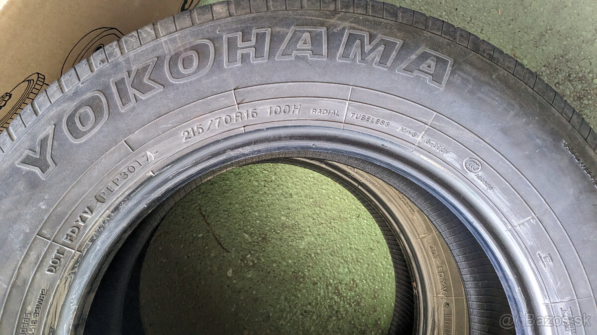 Predám jazdené pneu Yokohama 215/70 r16