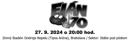 Elán 70 | 27.9.2024 Bratislava | Statie p.pódiom 2ks | 50/ks