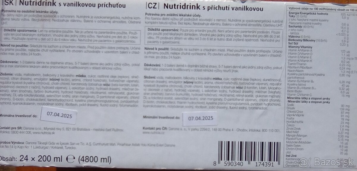 Nutridrinky-komplet výživa69centov/200ml.Bezkonkurenčná cena