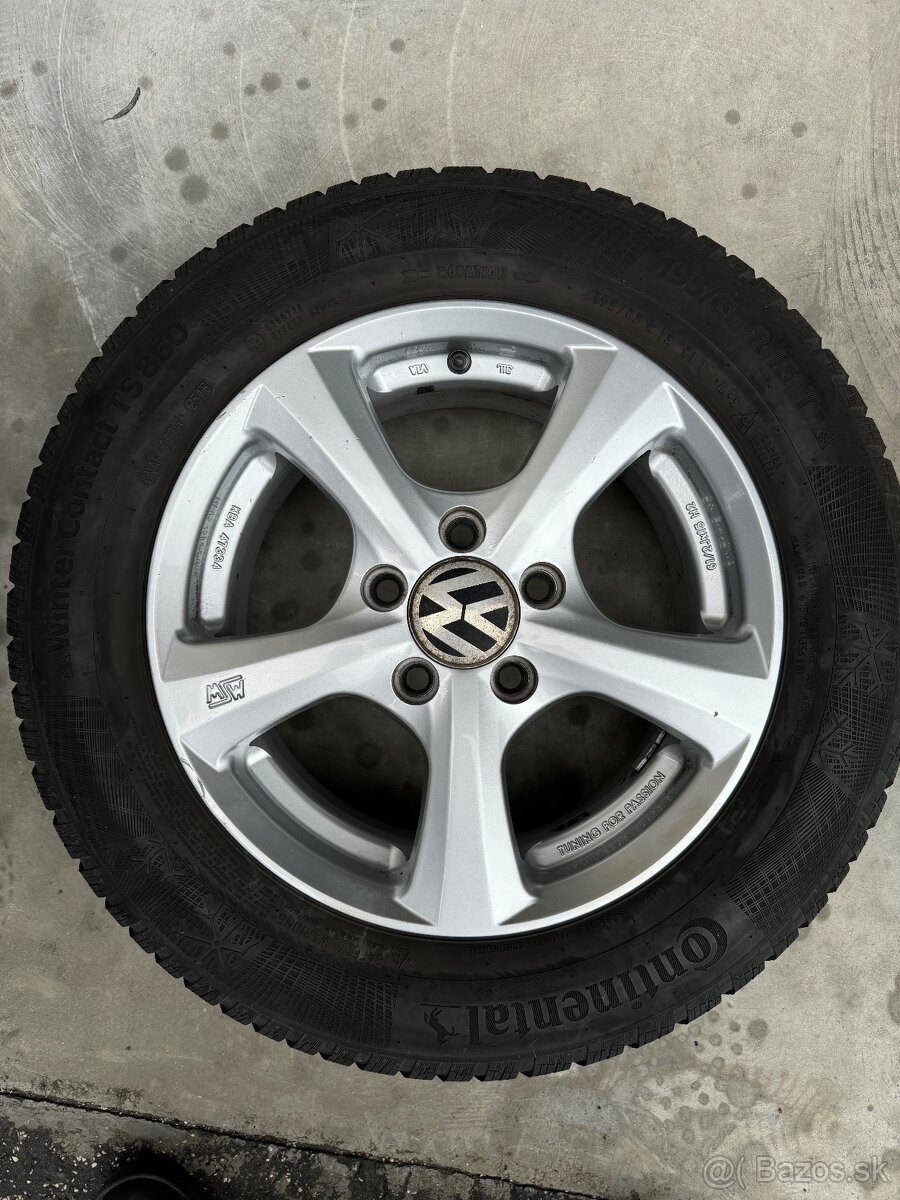 MSW disky 5x112 + zimné Continental 195/65 R15