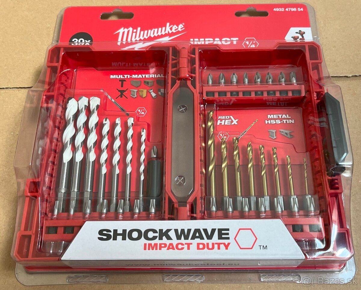 Milwaukee 39 dielny set bitov a vrtákov