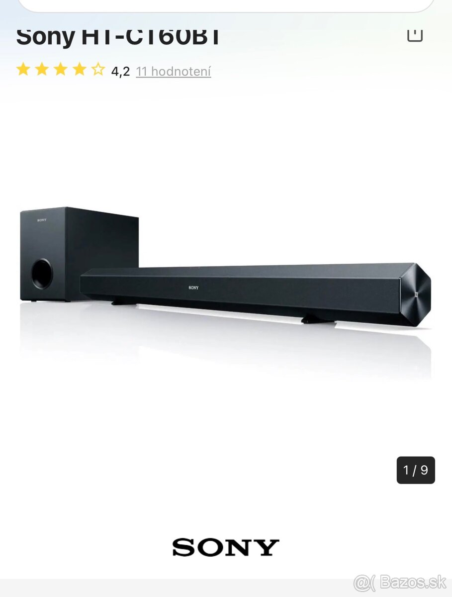 Predam soundbar sony ht ct60 bt