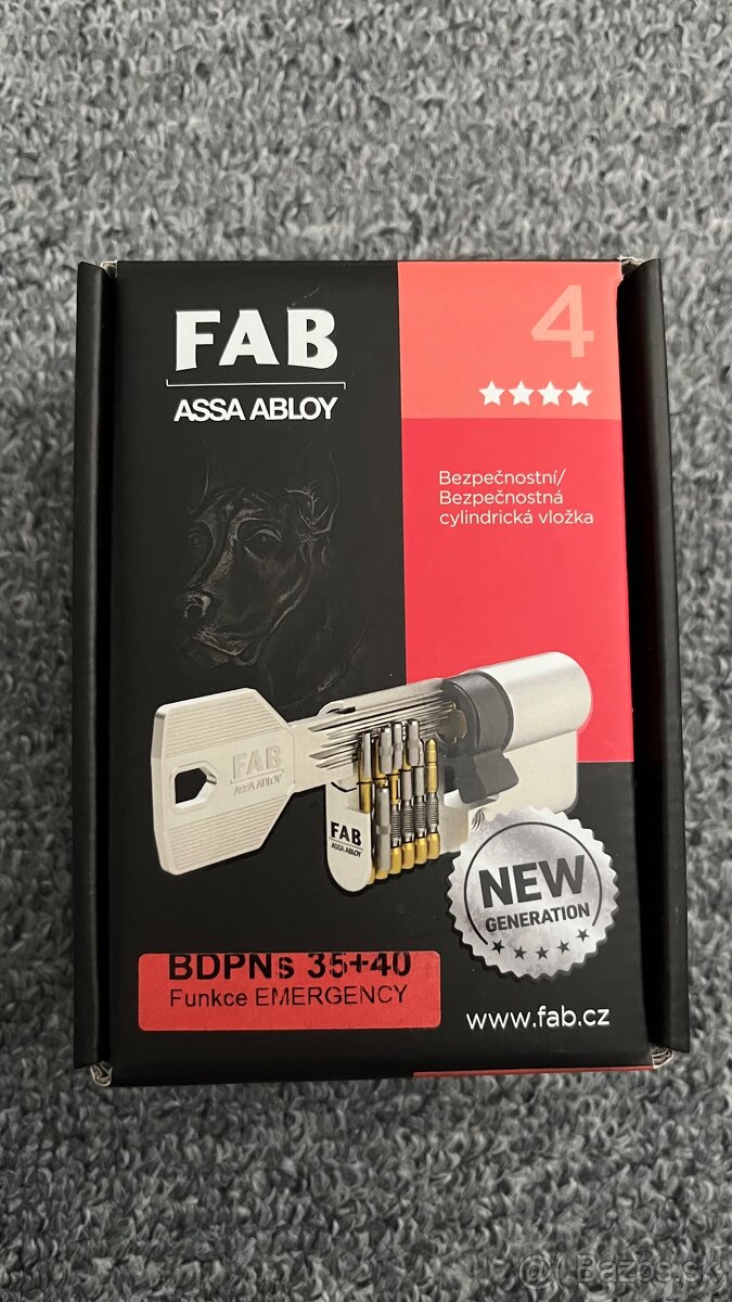 Bezpečnostný zámok Fab Assa abloy  4 kategória,35+40