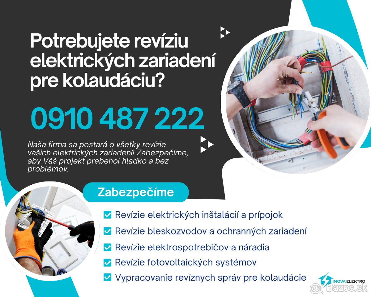 Elektrikár, revízny technik – kolaudácie - Košice