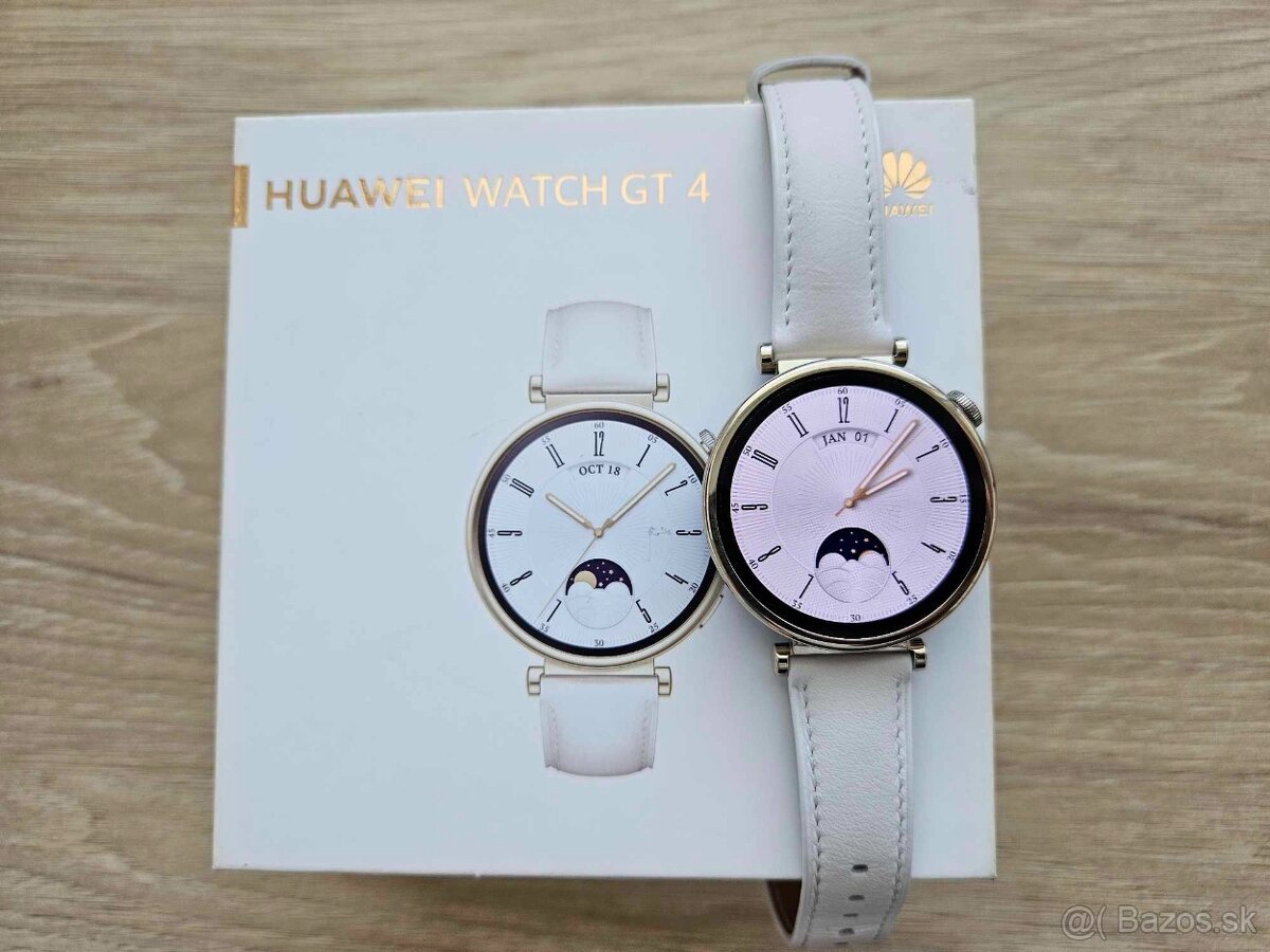 Huawei Watch GT 4 41 mm White Leather Strap, top stav,zaruka