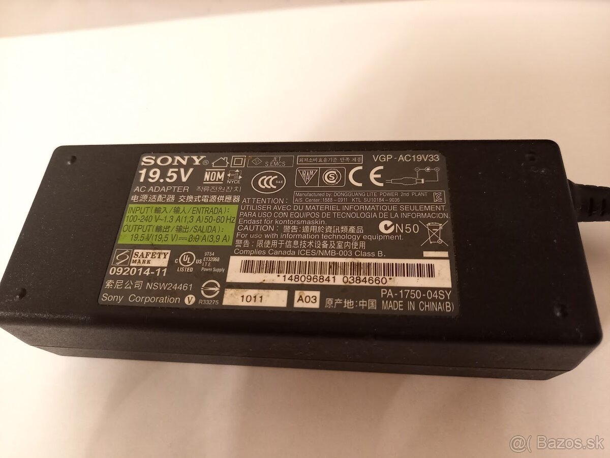 Originálny 76W adaptér VGP-AC19V33 k notebookom Sony