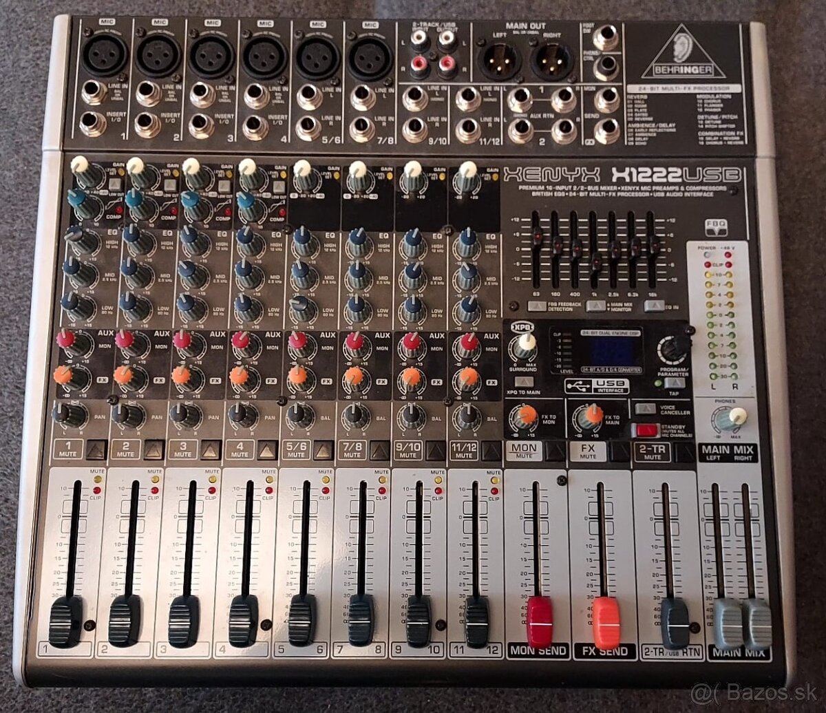 Rezervované - Behringer XENYX X 1222 USB Analógový mixpult