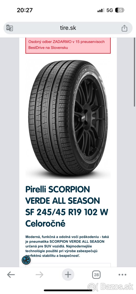 Pirelli SCORPION VERDE ALL SEASON SF 245/45 R19 102 W