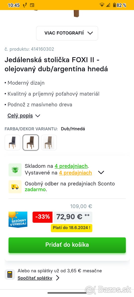 Predám úplne nové stoličky