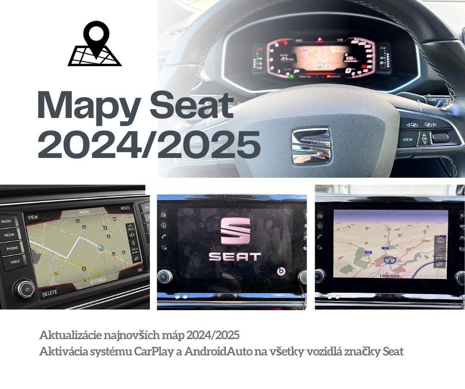 Aktualizácia navigácie Seat Mapy 20225 Carplay Kodovanie -