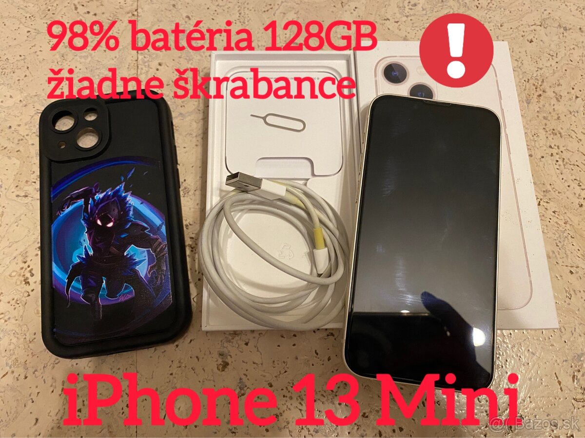 iPhone 13 Mini - 98% bateria / ziadne skrabance / 128GB