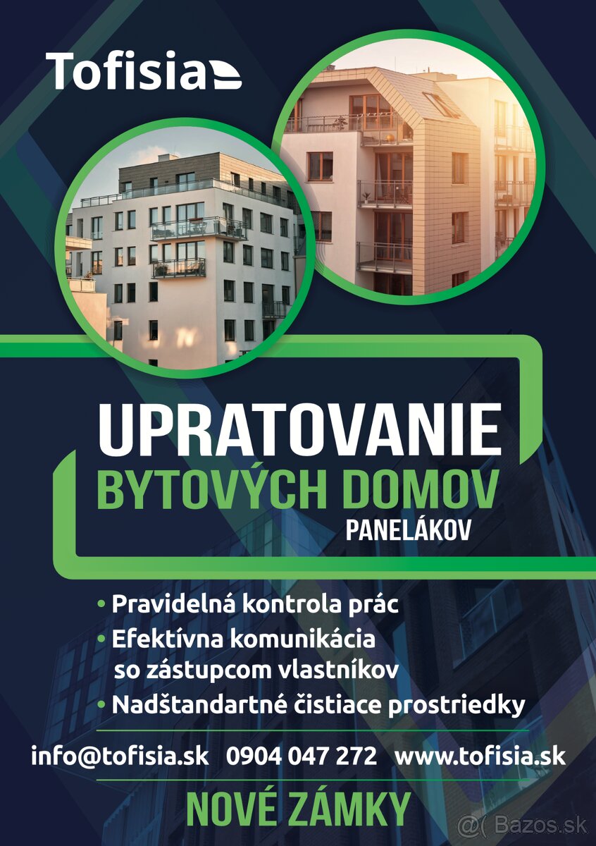 Upratovanie bytových domov (panelákov) Nové Zámky