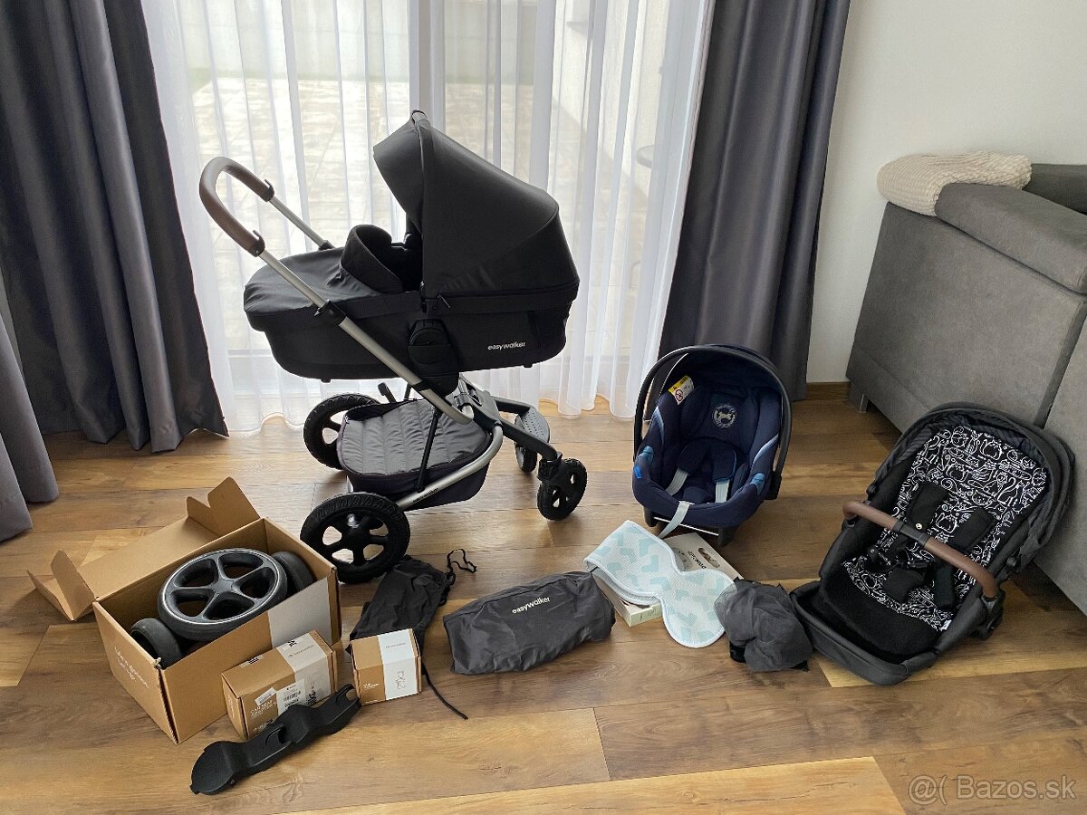 easywalker Harvey 3 Premium čierny s vajíčkom Cybex