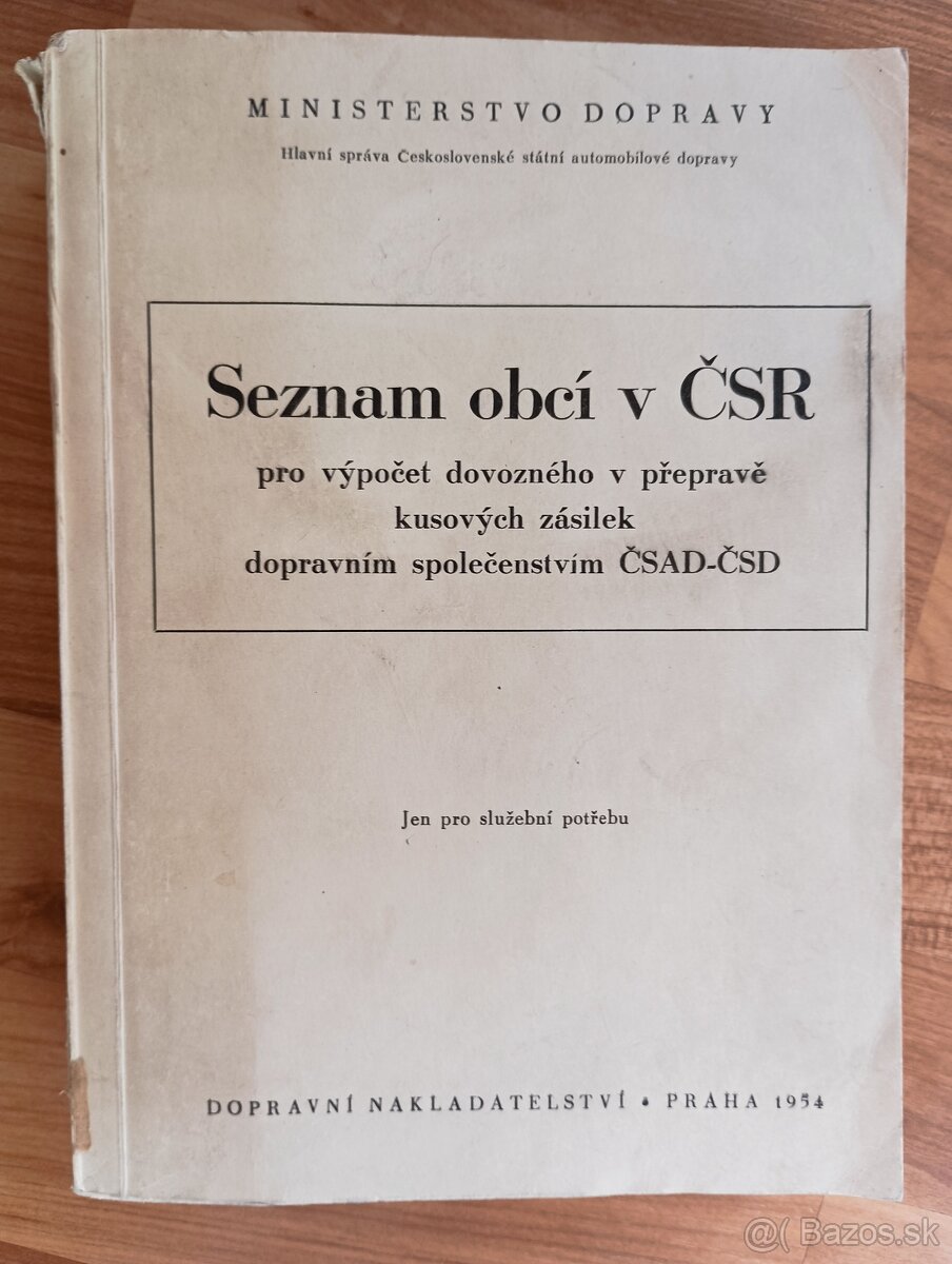 Seznam obcí v ČSR 1954 plus vestník