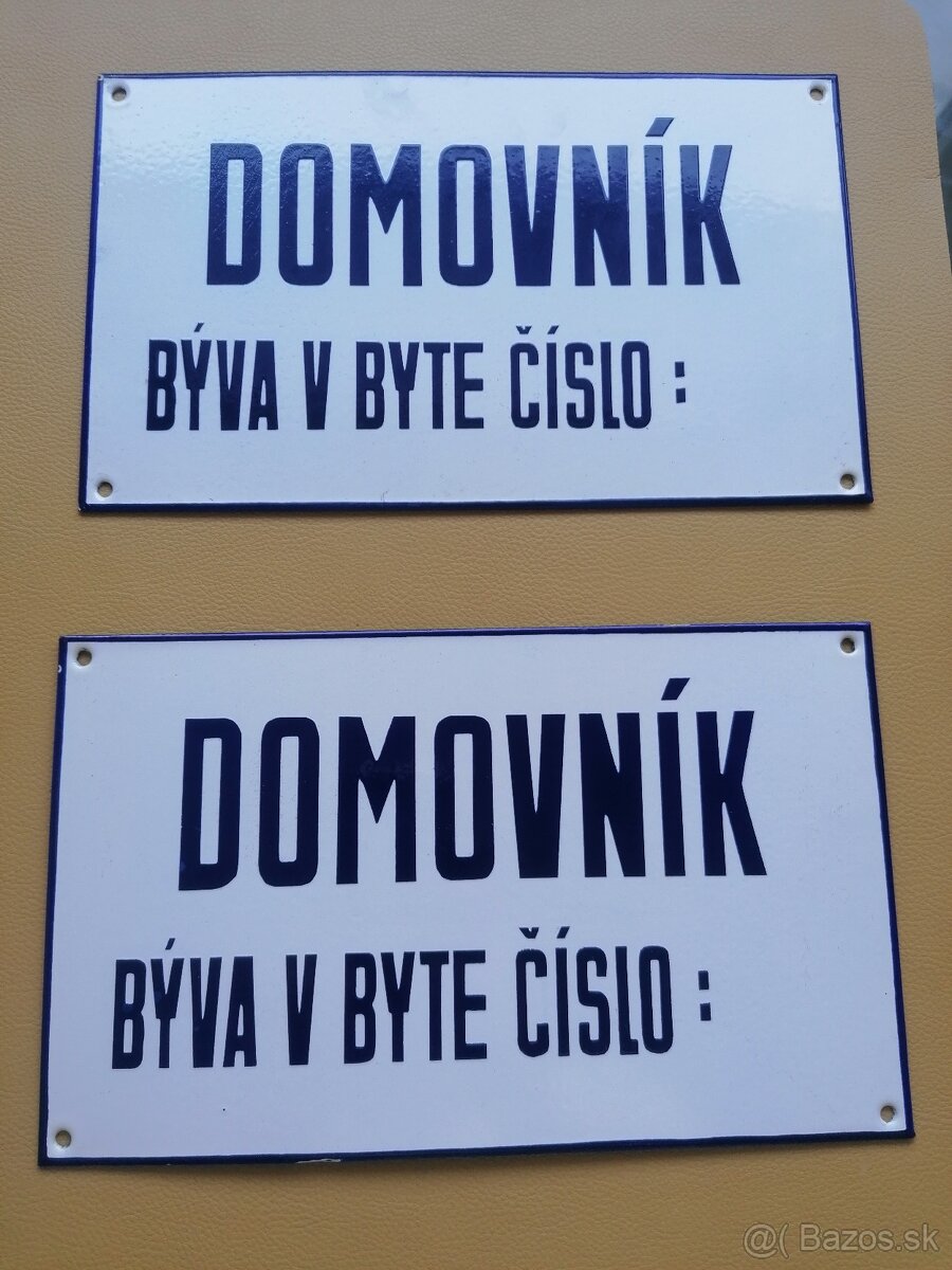 Smaltovaná tabuľa DOMOVNÍK