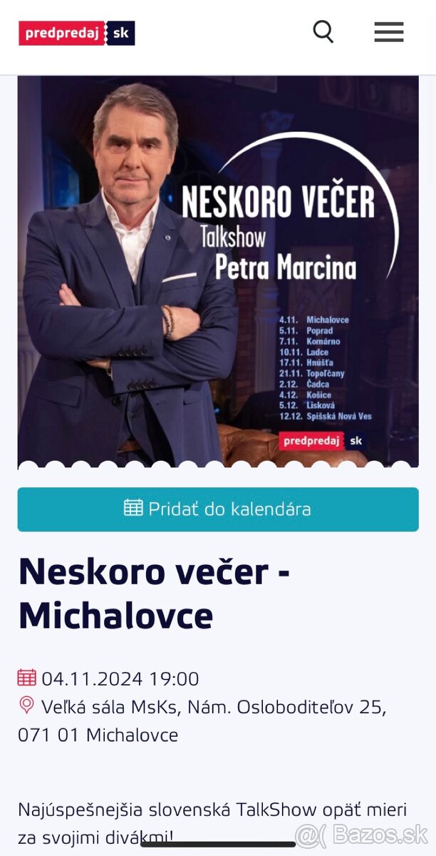 Neskoro večer 4.11.2024 - Michalovce