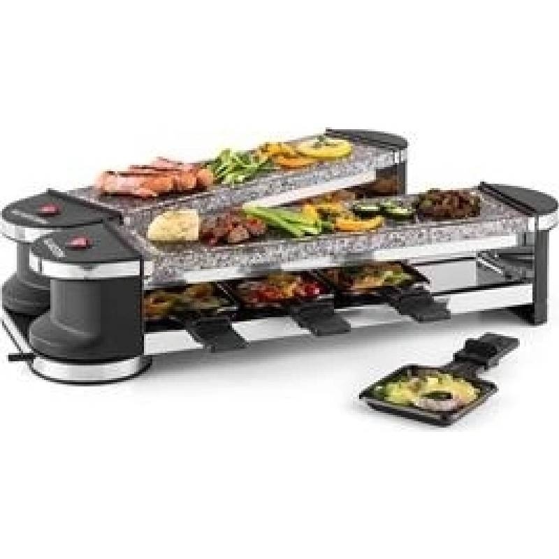 Raclette gril, elektrický gril 1200 W, 8 osôb, prírodný kame