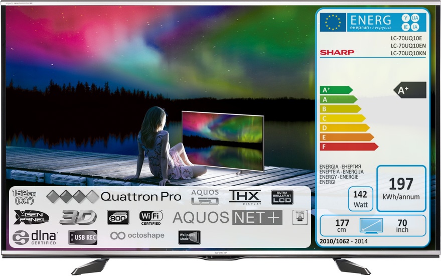 60" Sharp LC-60UQ10EN sat tuner DVB-S2/DVBT