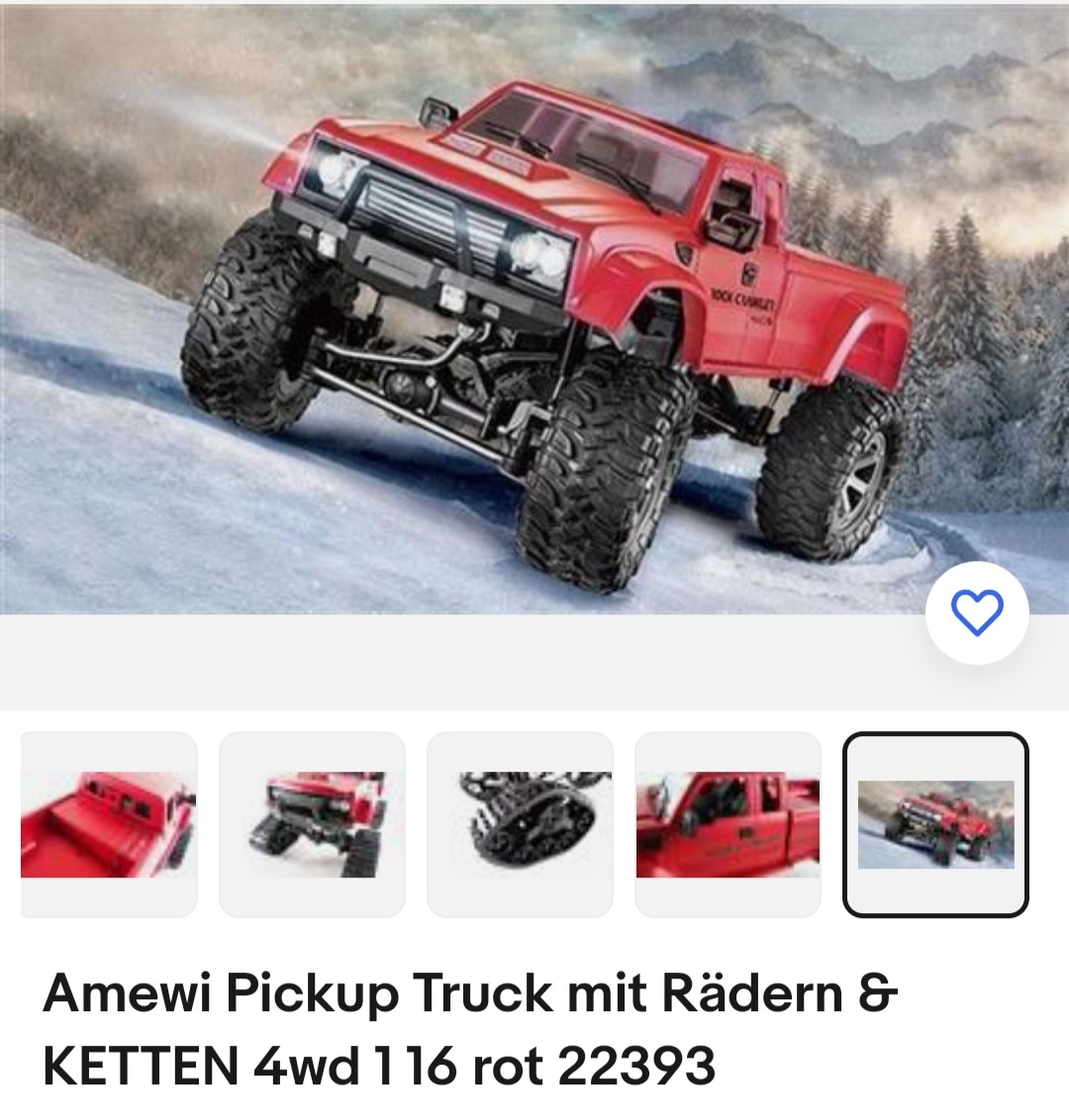 RC model terénneho auta PICKUP TRUCK 1/16 4WD 2,4G Červený