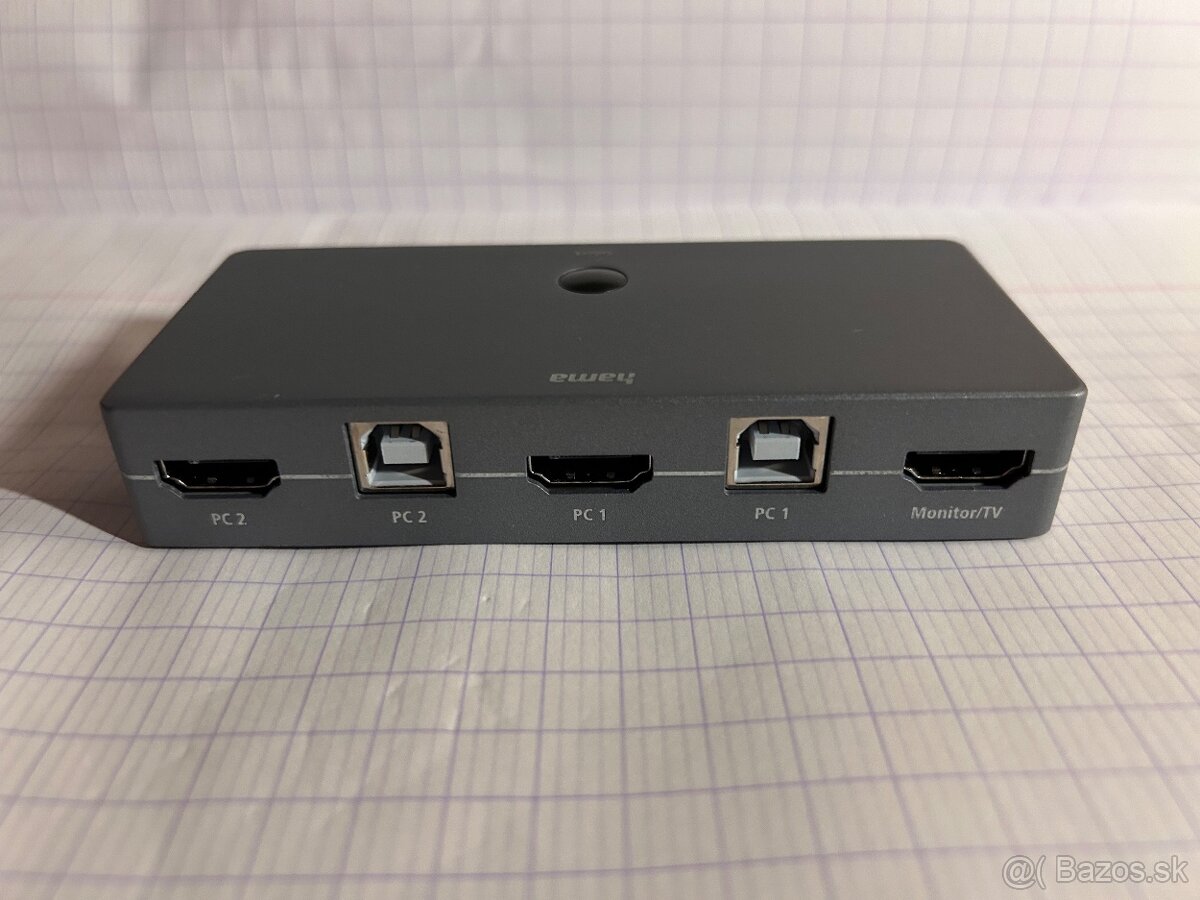 KVM ( HDMI + USB ) prepínač pre 2 PC na 1 monitor. V zaruke