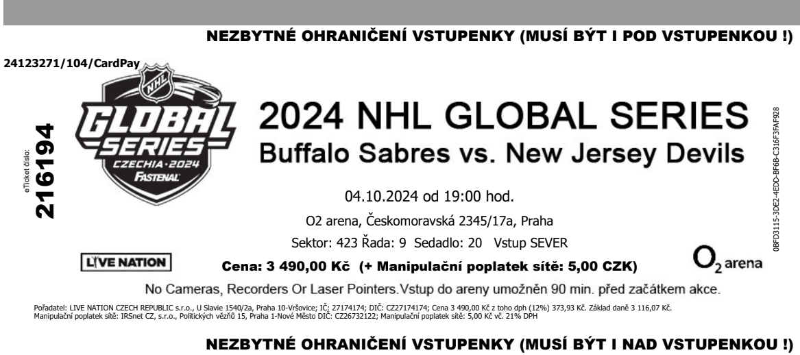 2024 NHL GLOBAL SERIES PRAHA