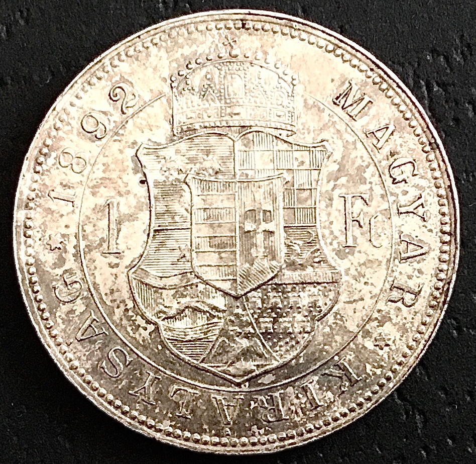 1 Forint 1892 K.B. Fiume, František Jozef I.