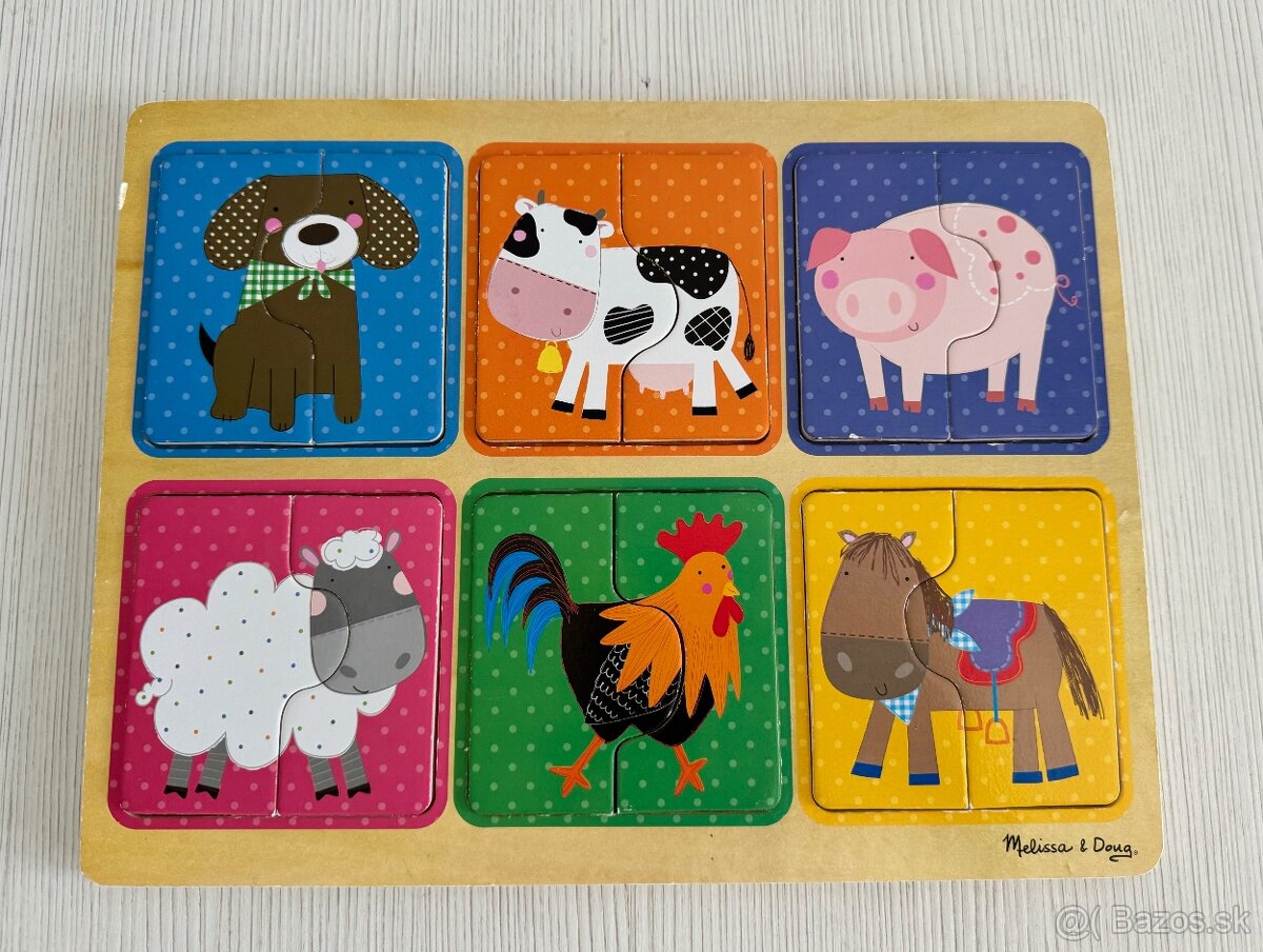 Melissa & Doug Drevené puzzle Farma