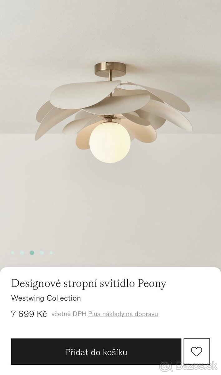 Designové stropné svetlo Peony