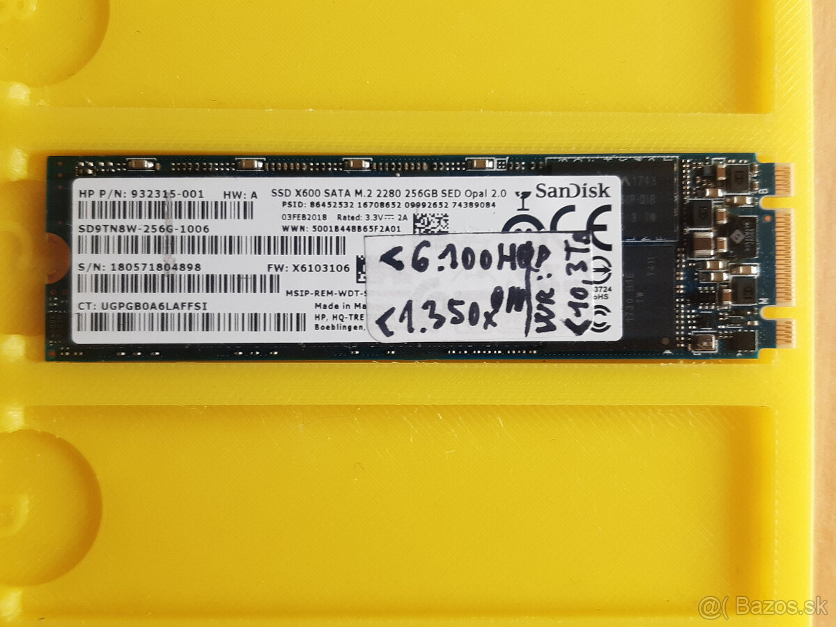 SSD 256GB SanDisk X600 M.2 SATA 2280 80mm