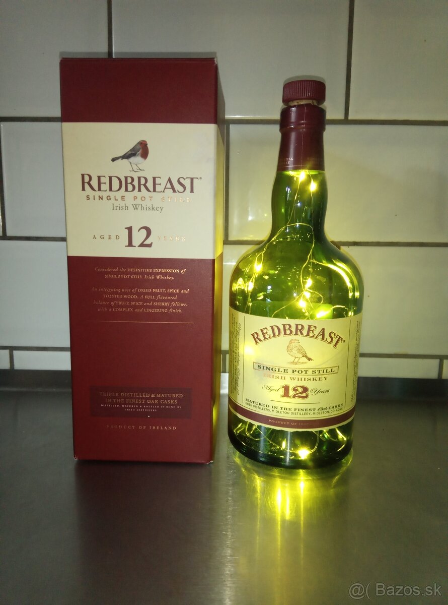 Lampa z fľaše írskej whiskey Redbreast 12