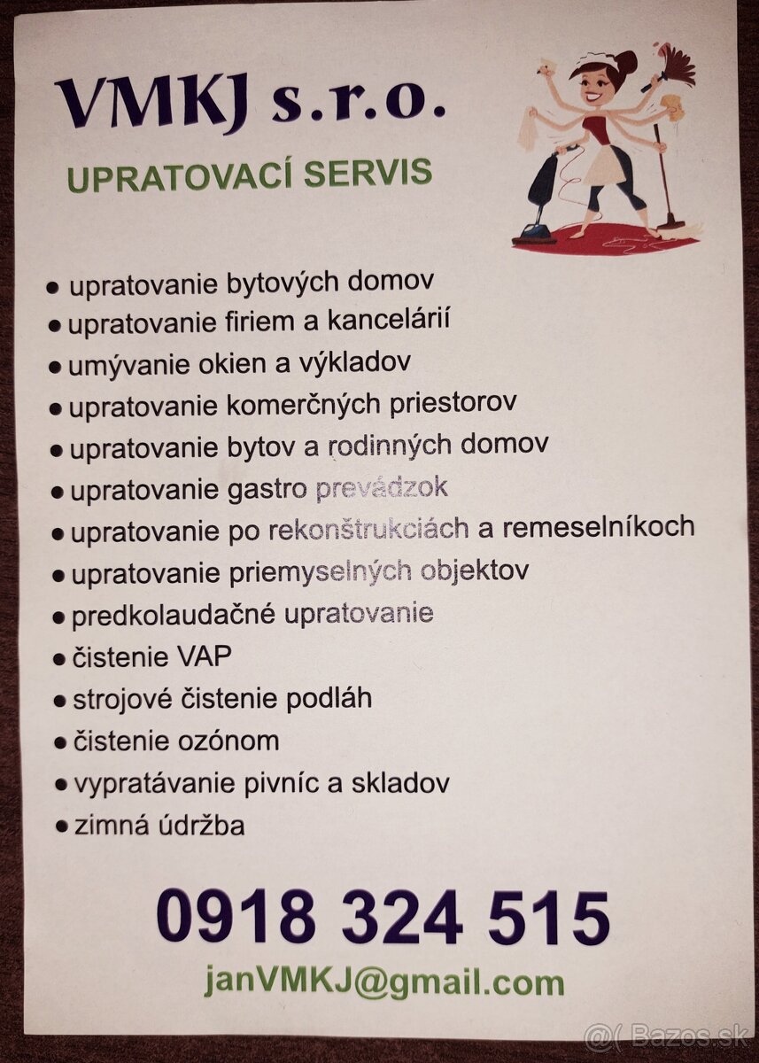 Upratovaci servis VMKJ s.r.o.