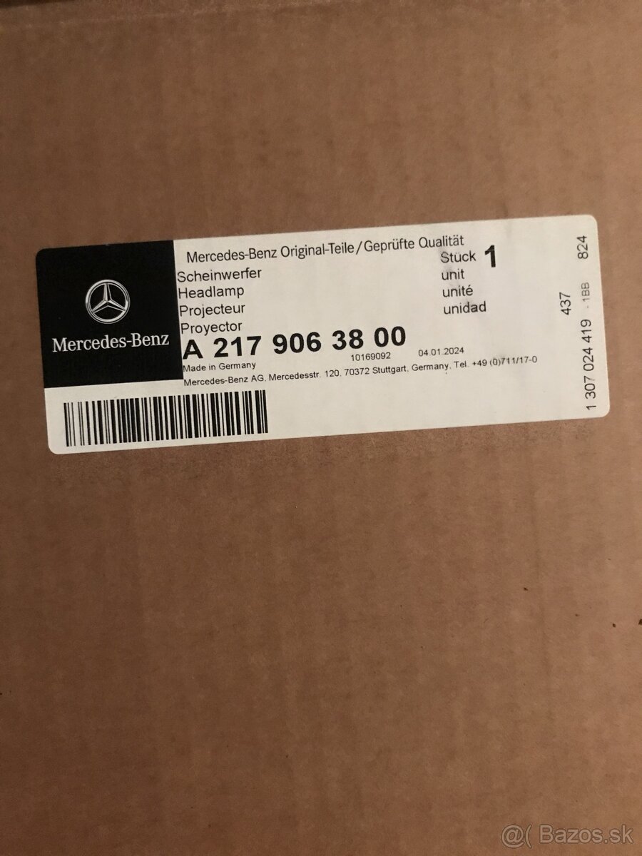 Predám nove Originál P svetlo na Mercedes S w217