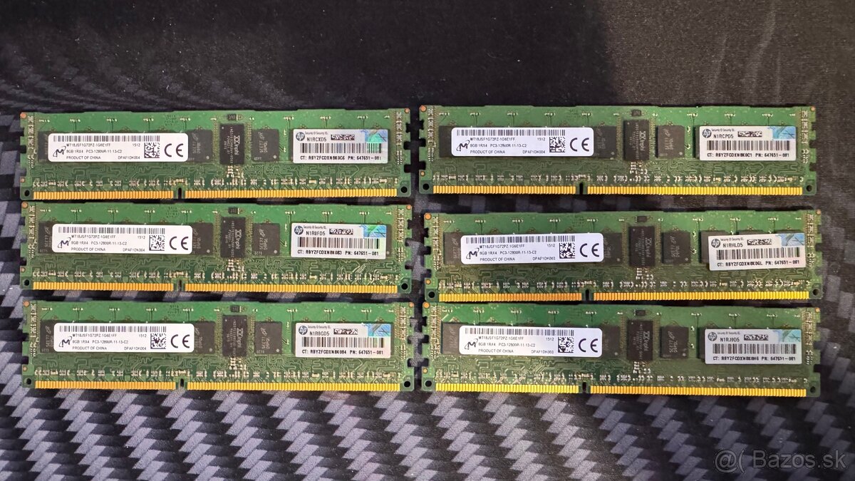 RAM ddr3 6x8gb registered ECC