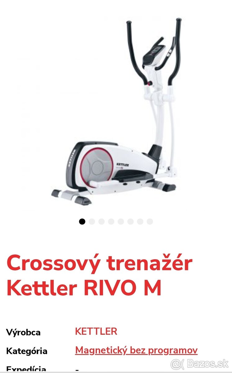 Cross trenažér značky Ketler Rivo M s príslušenstvom ,top st