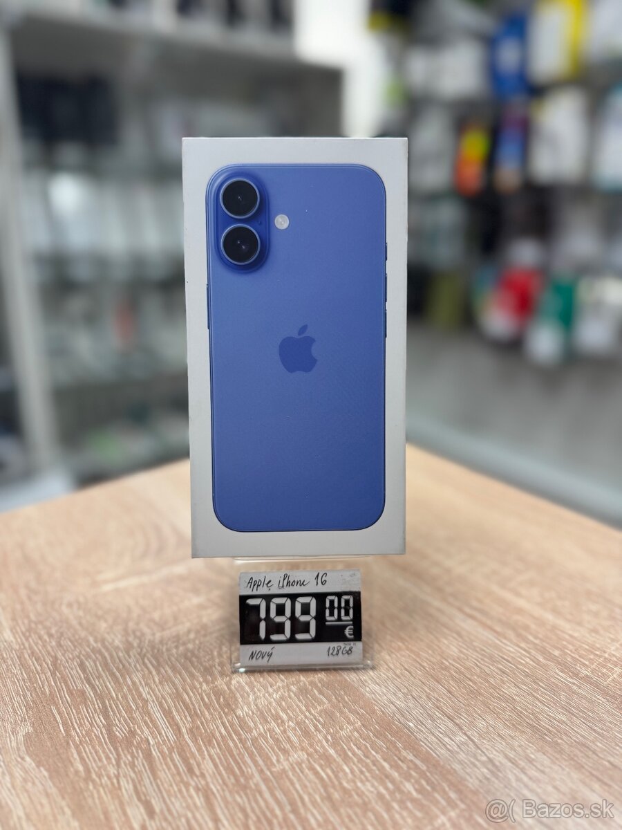 Apple iPhone 16 v krásnej modrej farbe.