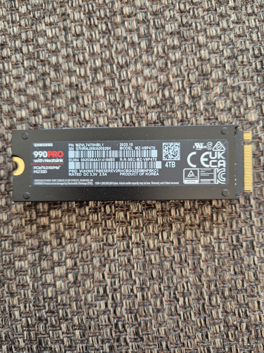 Samsung 990 pro 4.0 Nvme M.2 4tb s chladičom