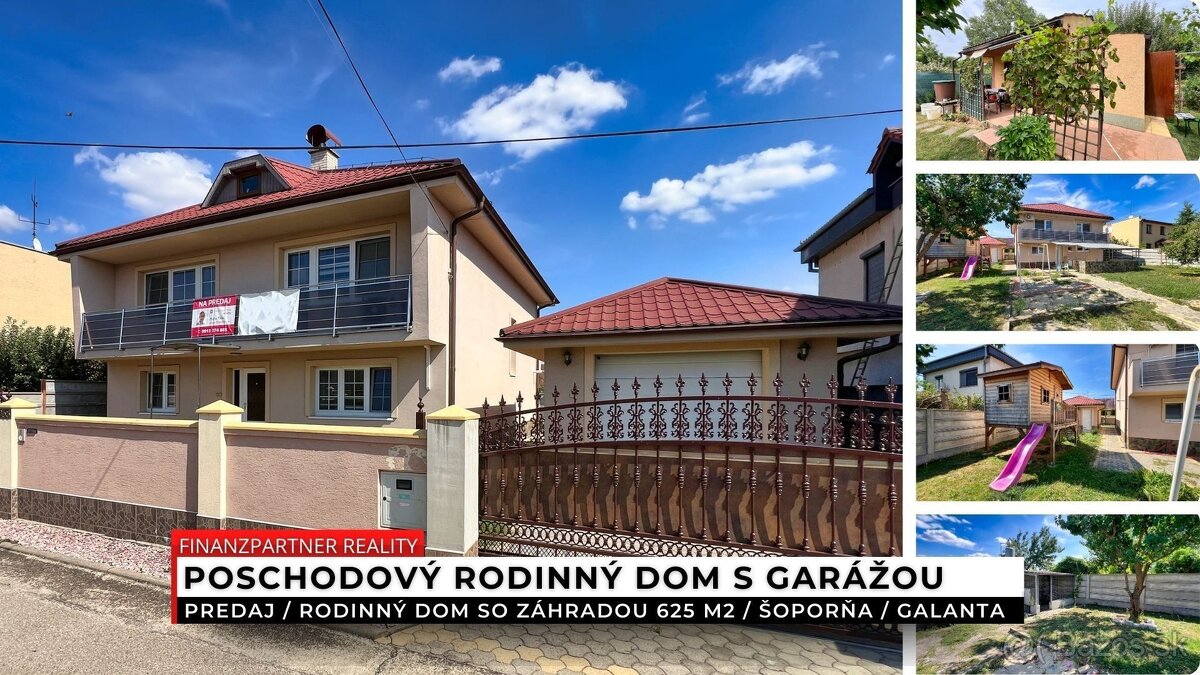 Poschodový rodinný dom so záhradou 625 m2, Šoporňa, Galanta