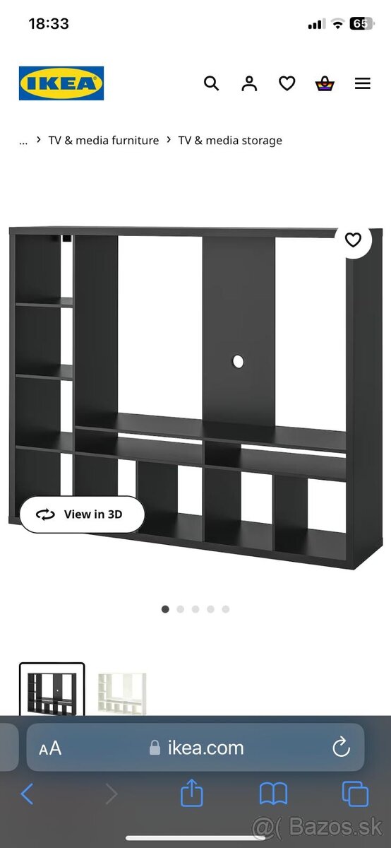 Ikea Kallax/Applend TV skrinka s kniznicou a zásuvkami