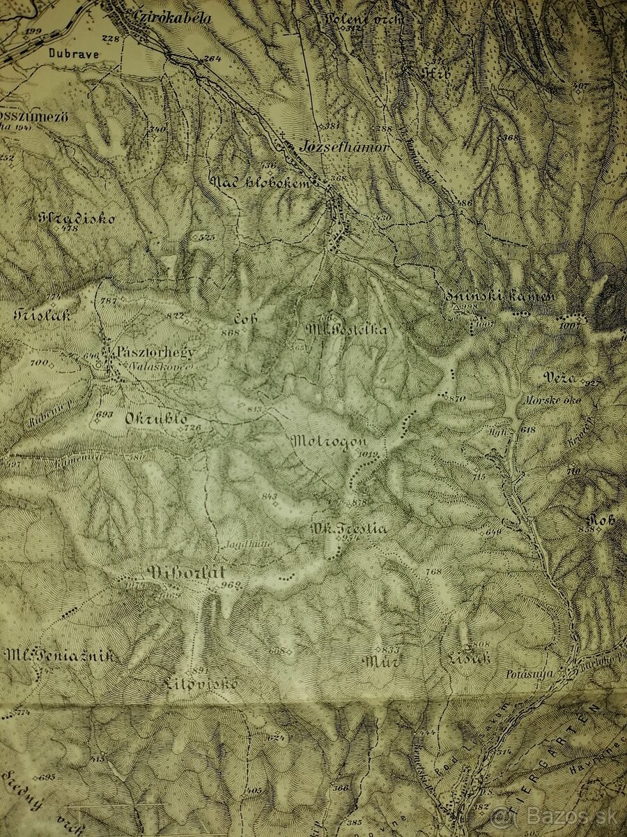 Stará mapa Humenné a okolie-1904.