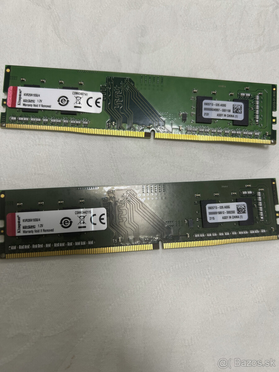 Kingston DDR4 4GB 2666MHz CL19 KVR26N19S6/4